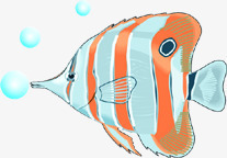 手绘插画鱼海底图素材