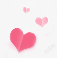漂浮爱心素材粉色浪漫手绘爱心漂浮高清图片