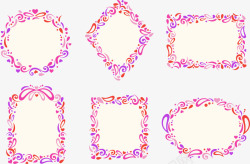 粉色花框合集素材