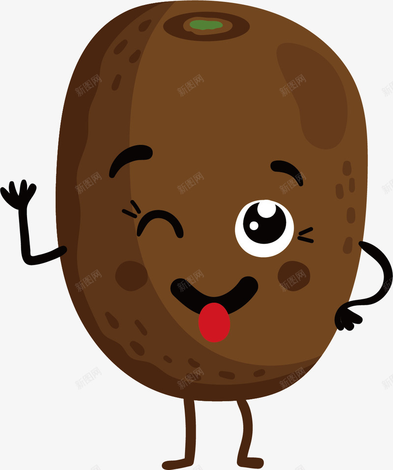 手绘猕猴桃海报矢量图ai免抠素材_88icon https://88icon.com 创意 可爱 手绘图 漫画 猕猴桃 简单 矢量图