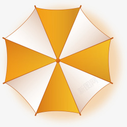夏天休闲黄色遮阳伞矢量图素材