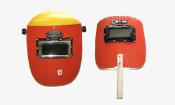 防护帽红色电焊面罩高清图片