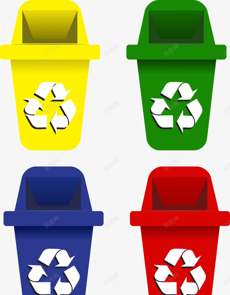 卡通彩色垃圾可回收箱矢量图eps免抠素材_88icon https://88icon.com 卡通 可回收箱 回收箱 垃圾 彩色 彩色垃圾桶 矢量垃圾桶 矢量图