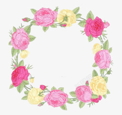 粉色系月季花边框纹理素材