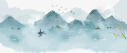 24节气手绘中国风手绘水墨风景山水徽派建筑24高清图片