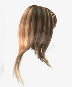 棕色女士头发装饰发型假发素材