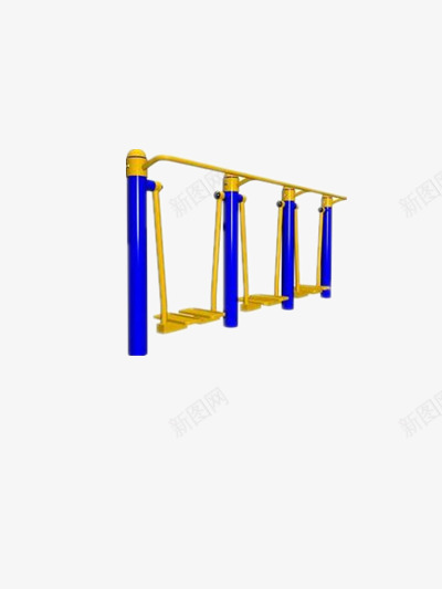 三人太空漫步机png免抠素材_88icon https://88icon.com 健康 健身器材 公园 小区 蓝黄色 运动 锻炼身体