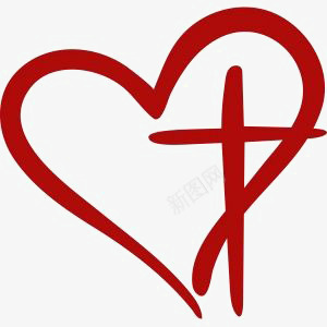 爱心十字架图标图标