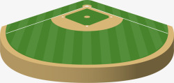 绿色立体棒球球场素材
