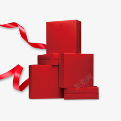过年礼红色新年礼物礼盒情人节礼包丝带高清图片