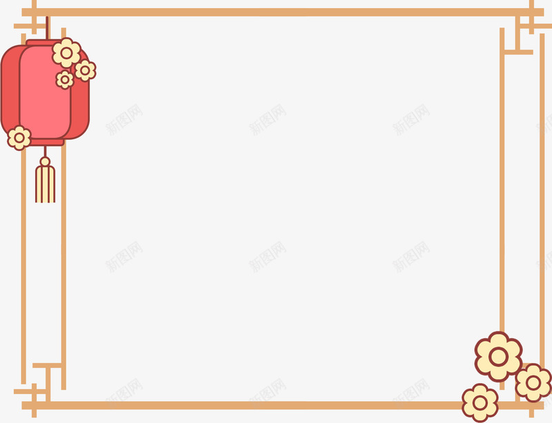 中国风新年边框元素无背景png免抠素材_88icon https://88icon.com 2019 中国风边框 农历新年 手账 新图网 新年 春节 灯笼 猪年 红色