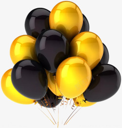 黑色气球黑色与金色的气球高清图片