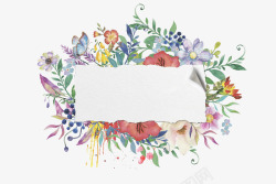 手绘标题栏花卉边框高清图片