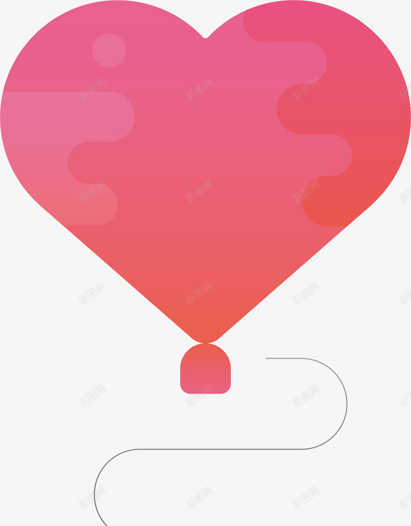 红心形状的气球矢量图ai免抠素材_88icon https://88icon.com 升空 卡通 气球 爱心 爱情 红心 飞起 矢量图
