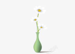 蓝白色日式花瓶绿色小清新花瓶高清图片