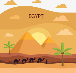 埃及旅游沙漠金字塔矢量图素材