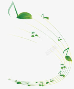 创意合成绿色的音乐符号效果素材