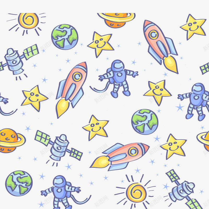 可爱火箭png免抠素材_88icon https://88icon.com 卡通 卫星 可爱 宇宙船 宇宙飞船 宇航员 小太阳 星星 火箭