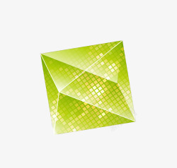 水晶立方体半透明绿色素材