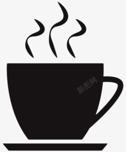 黑色手绘热茶杯素材