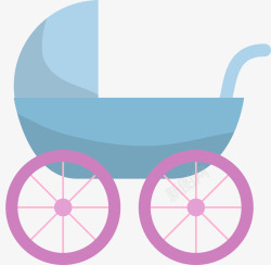 婴儿伞车卡通婴儿车矢量图高清图片