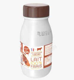 棕色盖子酸奶瓶素材
