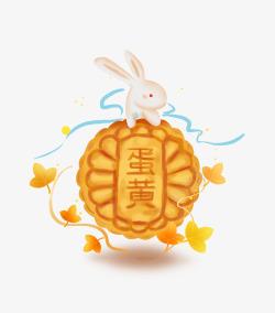 中秋节的兔子和月饼1素材