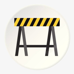 黄黑警示带盘子里的交通警示栏高清图片