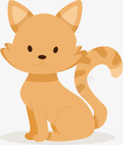 水彩棕色小猫矢量图素材