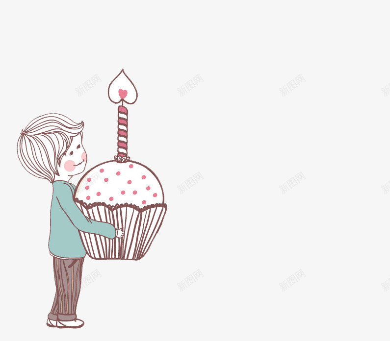 卡通男孩抱蛋糕蜡烛png免抠素材_88icon https://88icon.com 卡通 男孩 蜡烛蛋糕 装饰素材