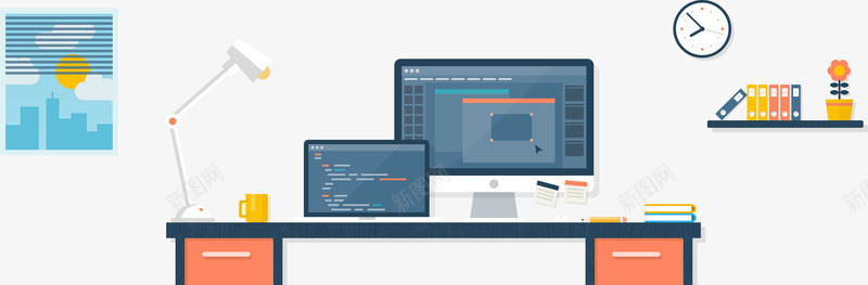 卡通电脑桌主题办公png免抠素材_88icon https://88icon.com 主题 办公 卡通 电脑桌