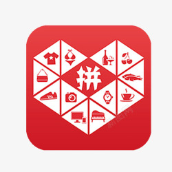 购物logo红色拼多多购物软件logo图标高清图片