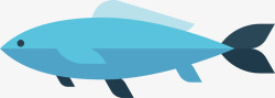 手绘蓝色宽鳍海洋鱼矢量图素材