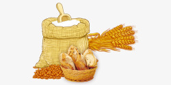 快成熟的麦穗简洁时尚面包粉面粉礼盒包装高清图片