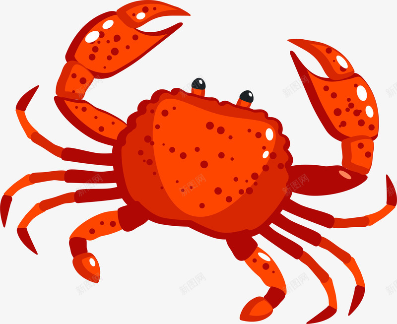 手绘卡通红色螃蟹png免抠素材_88icon https://88icon.com 动画 手绘卡通 海洋生物 海鲜 烧烤 烧烤节 生鲜 红色螃蟹