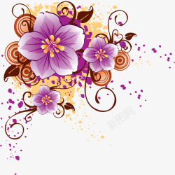 紫色杜鹃花装饰品素材