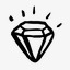 明亮的钻石手拉的手绘珠宝珍贵的图标图标