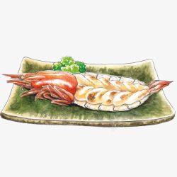 大龙虾手绘画片素材