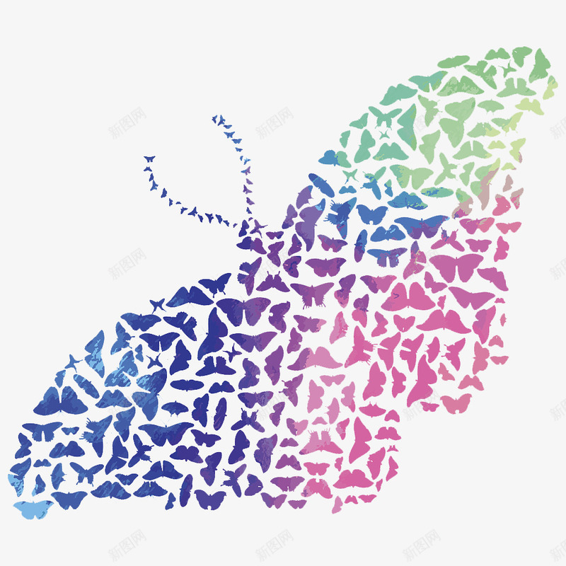 七彩蝴蝶炫彩背景装饰png免抠素材_88icon https://88icon.com 七彩蝴蝶 小清新 情人节 梦幻 浪漫 炫彩设计 背景装饰