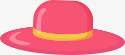 帽子女夏天真丝遮阳帽粉色卡通立体帽子高清图片