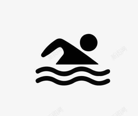 人物元素游泳运动图标图标