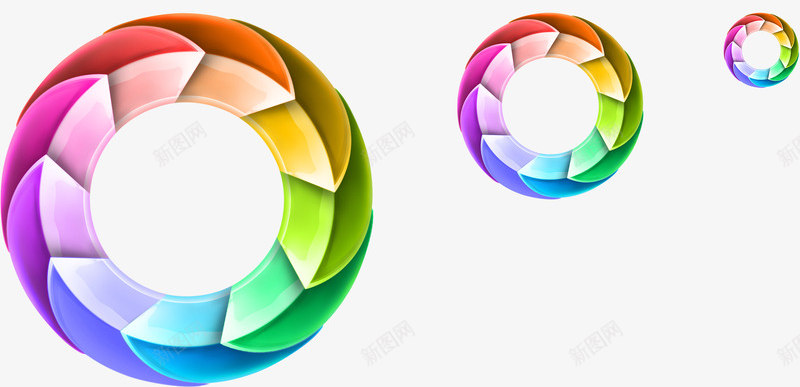 创意环形全方位标志psd免抠素材_88icon https://88icon.com 全方位 创意 可循环标志 彩色 循环 拼接 标志 环形