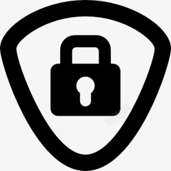 安全保障体系挂锁盾图标高清图片