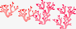 手绘粉色海底世界植物素材