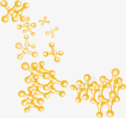 分子示意图金色分子结构矢量图高清图片