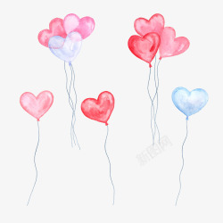 淡粉色爱心情人节梦幻飘升的气球高清图片