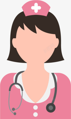 卡通小护士粉红护士矢量图高清图片