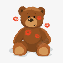 亲吻泰迪熊可爱亲吻泰迪熊公仔元素高清图片