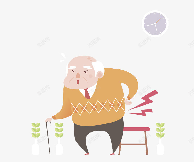 白发老爷爷拄着拐杖png免抠素材_88icon https://88icon.com 创意 卡通 手绘 拐杖 白发 简约 老爷爷 闪电