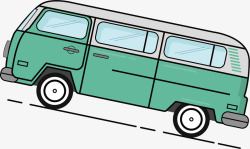 绿色的公交车矢量图素材